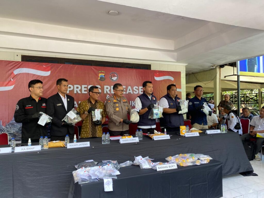 Polda Jateng Gelar Press Release dan Pemusnahan Barang Bukti Narkoba